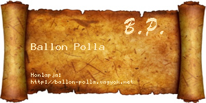 Ballon Polla névjegykártya